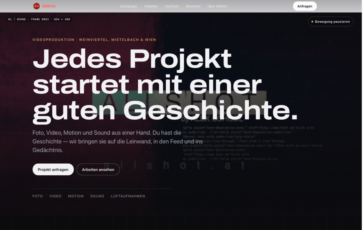 Website von allshot.at